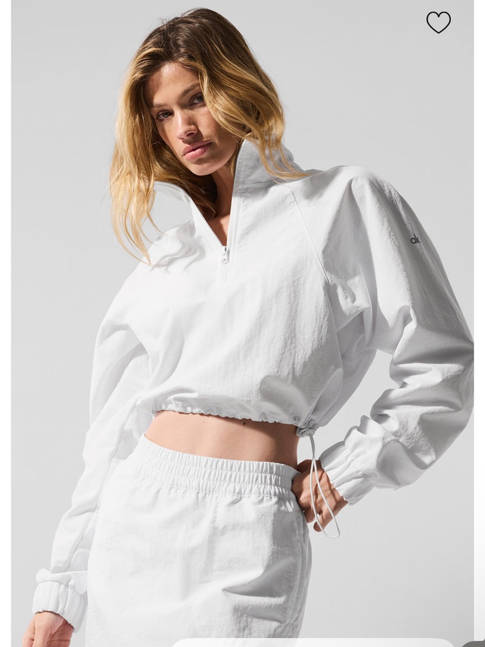 NWT Cropped 1/4 Zip Alumni Pullover
- White